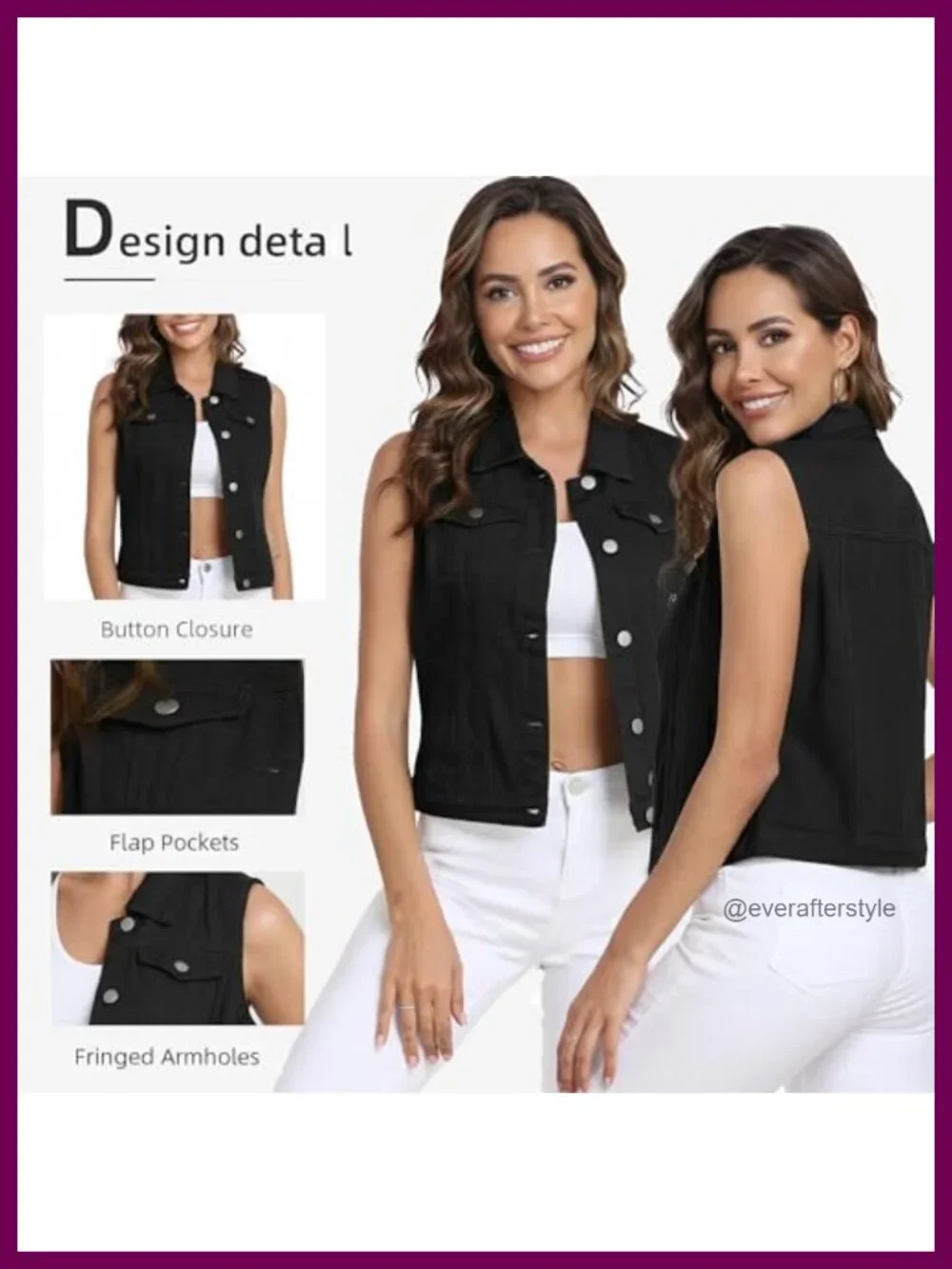 Sleeveless Cropped Women's Denim Vest Jacket